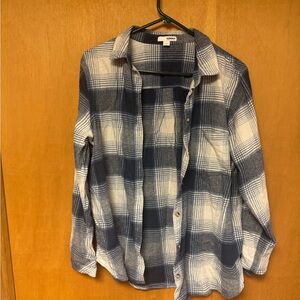 SONOMA blue and white flannel size L